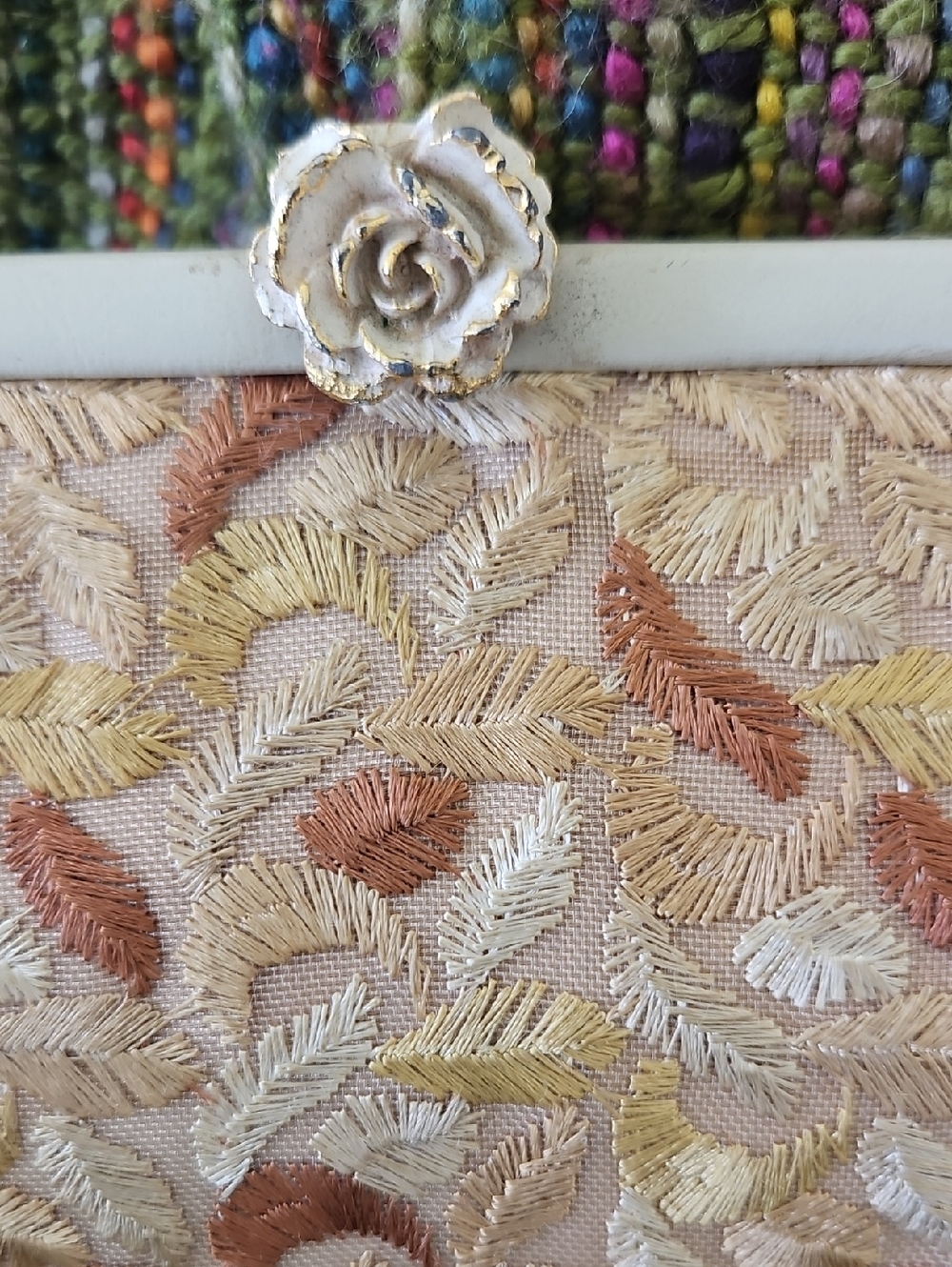 AFTER FIVE VINTAGE CLUTCH PURSE, Leaf Clutch
